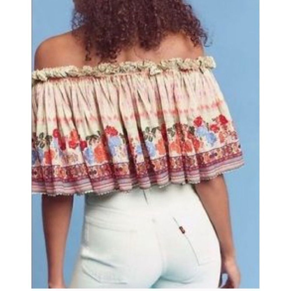 Like new Bhanuni By Jyoti
Antrhopologie Printed Off-Shoulder
Crop Top Sz M - Picture 4 of 7
